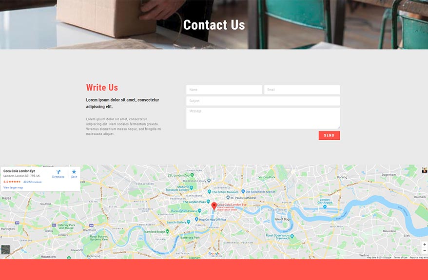 Free Elementor Template Contact Page for a Delivery Company