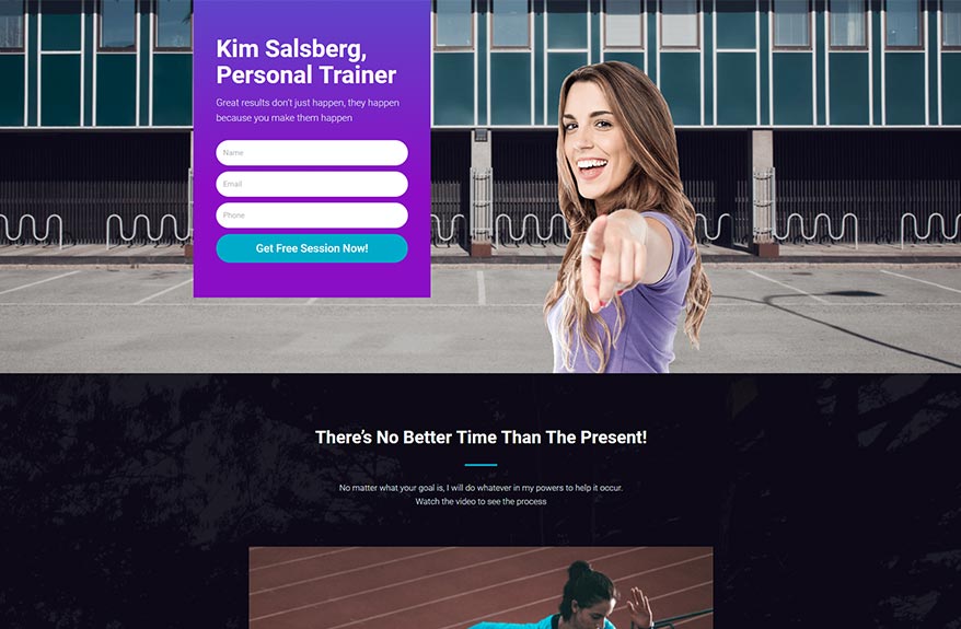 Free Elementor Template Landing Page for a Personal Trainer