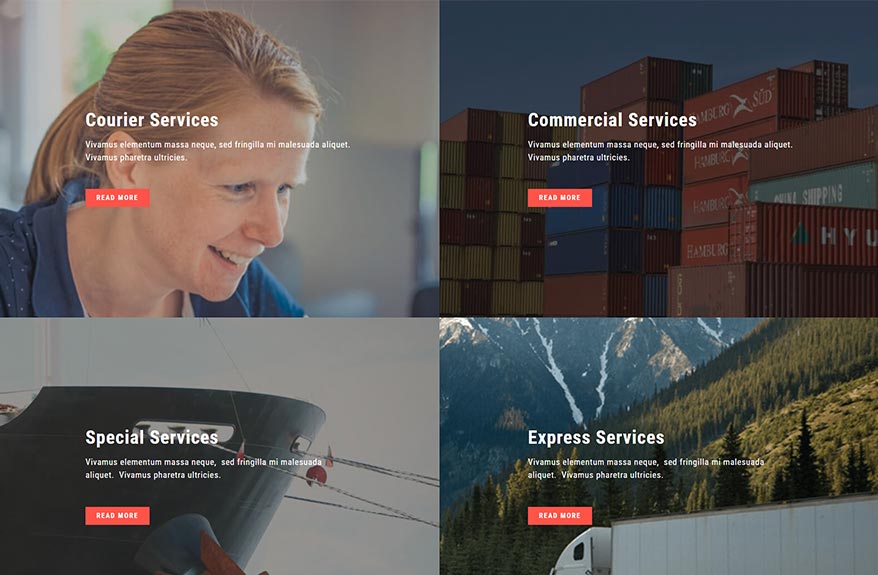 Free Elementor Services Page Template for a Delivery Company