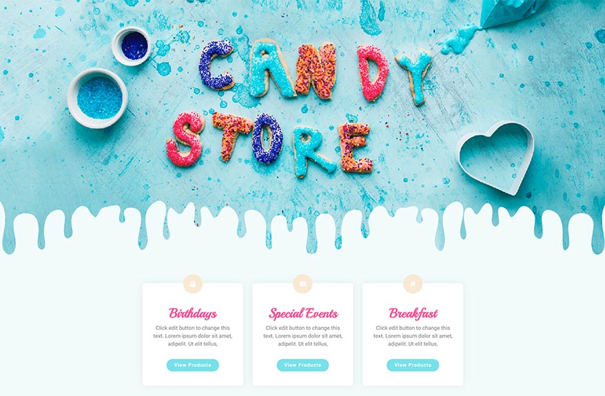 Free Elementor Shop Template for a Sweet Shop