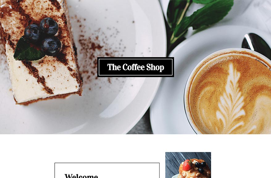 Elementor homepage coffee shop