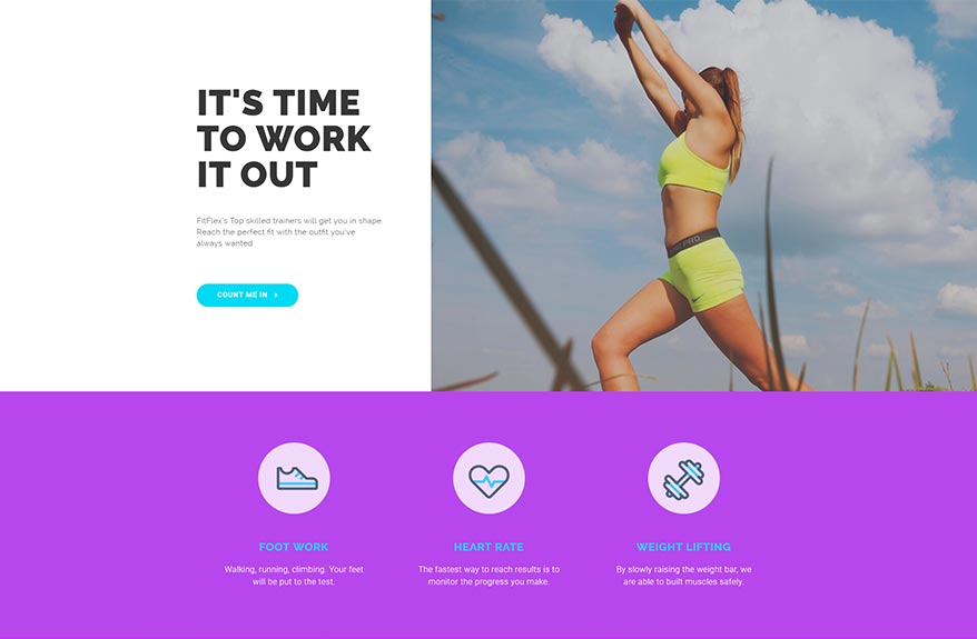 Elementor homepage fitness