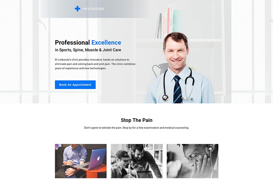 Free Elementor Template Landing Page for a Chiropractor