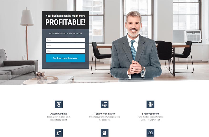 Free Elementor Template Landing Page for a Financial Consultant
